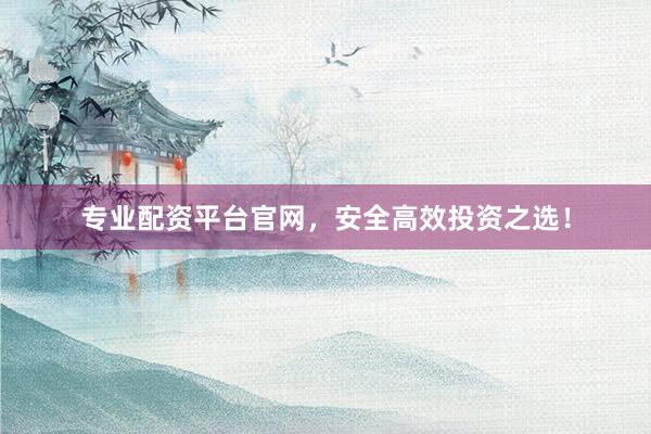专业配资平台官网，安全高效投资之选！