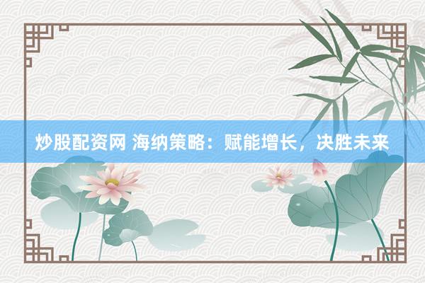 炒股配资网 海纳策略：赋能增长，决胜未来