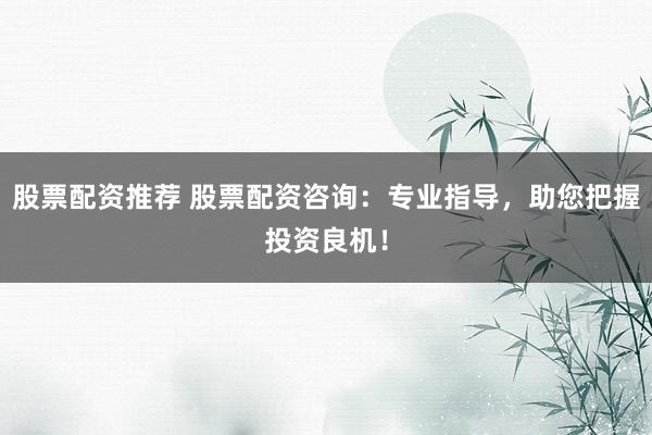股票配资推荐 股票配资咨询：专业指导，助您把握投资良机！