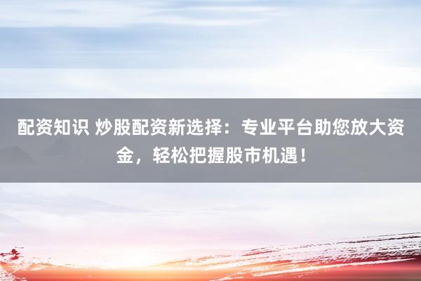 配资知识 炒股配资新选择：专业平台助您放大资金，轻松把握股市机遇！