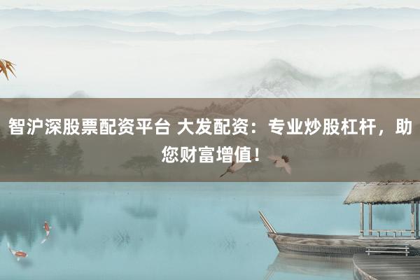 智沪深股票配资平台 大发配资：专业炒股杠杆，助您财富增值！